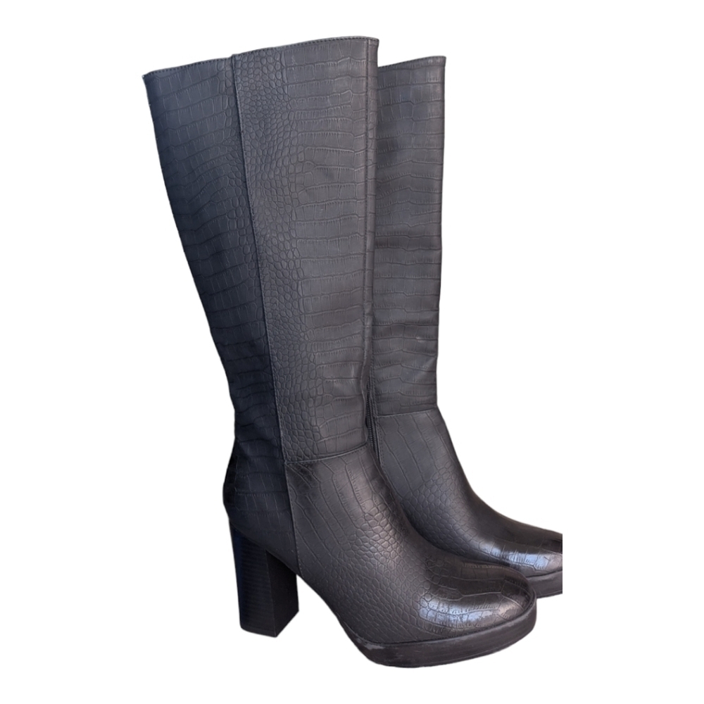 11 • NY & Co • Felicity Reptile Faux Leather Tall Boots